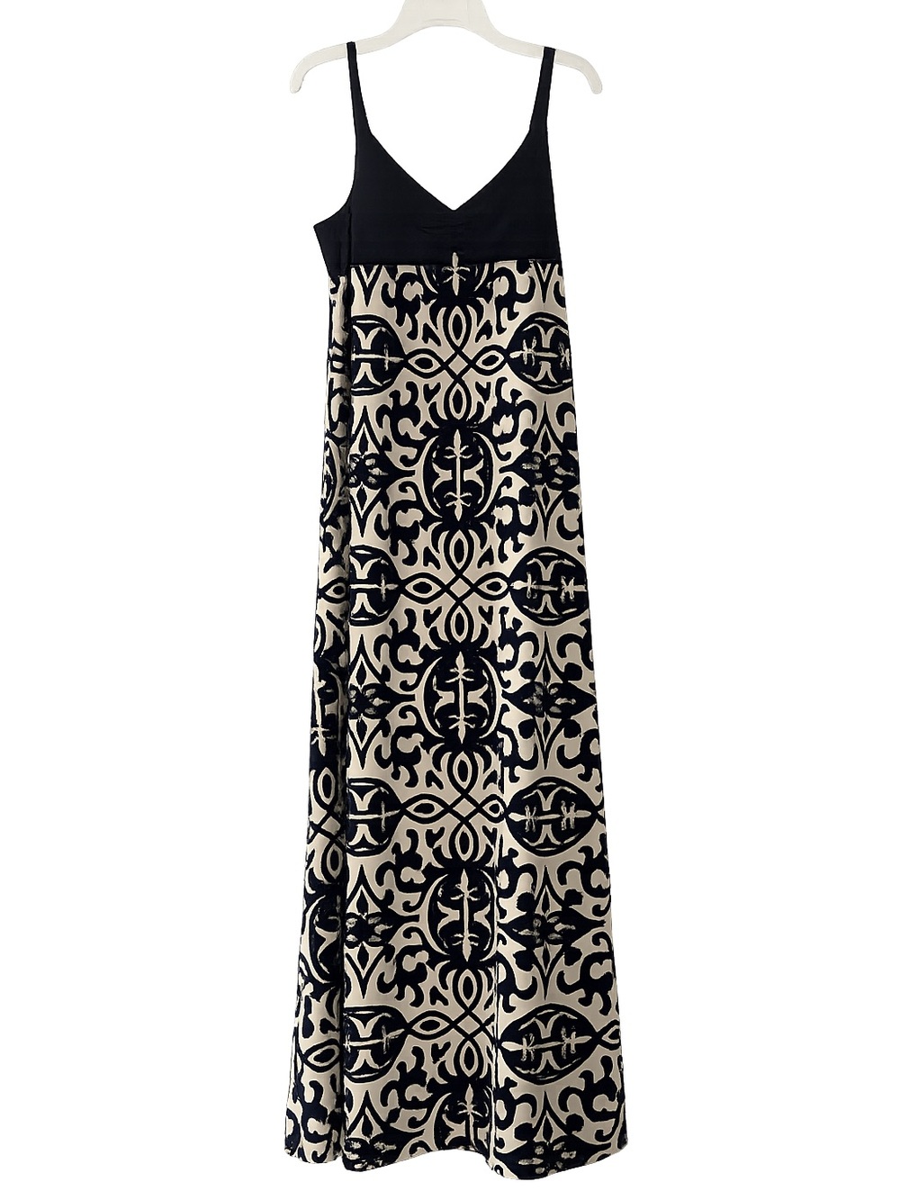 INC International Concepts Black & Cream Printed Maxi Dress